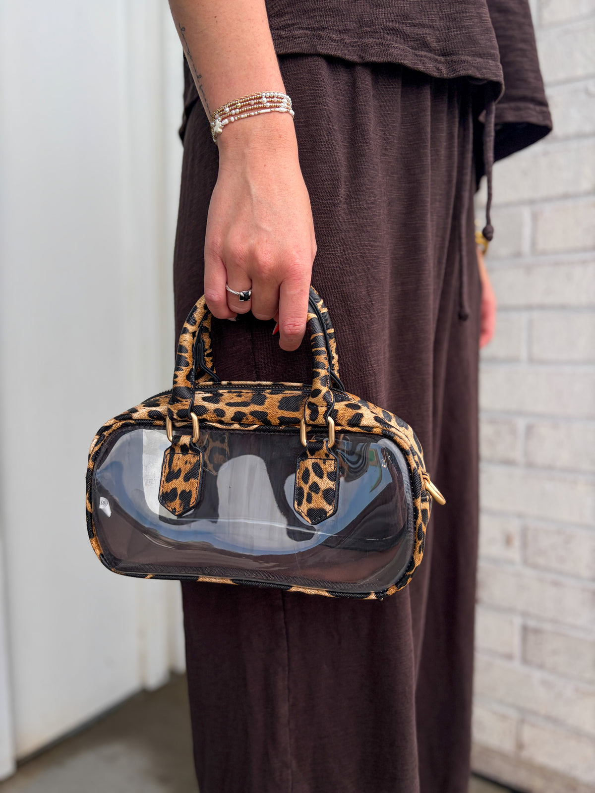 Medium Leopard Clear Bag