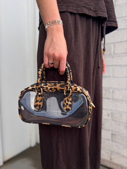 Medium Leopard Clear Bag