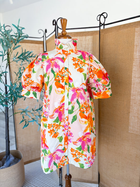 Floral Button Up Mini Dress