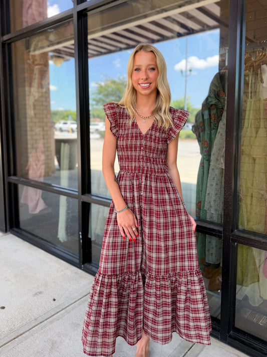 Plaid Midi Dress