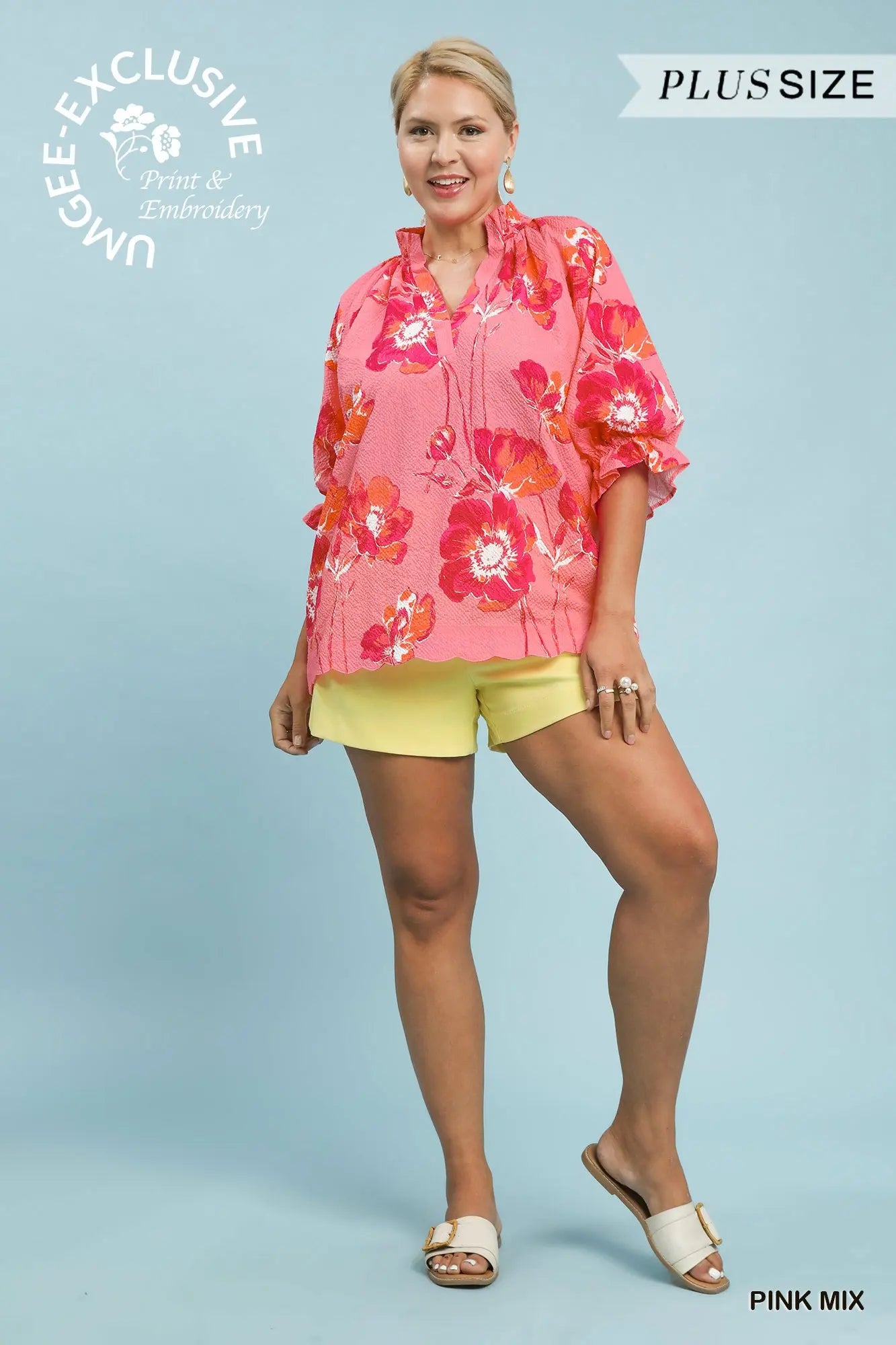Hawaiian Floral Blouse - PLUS
