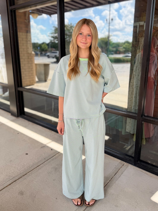 Striped Two Piece Pants Set