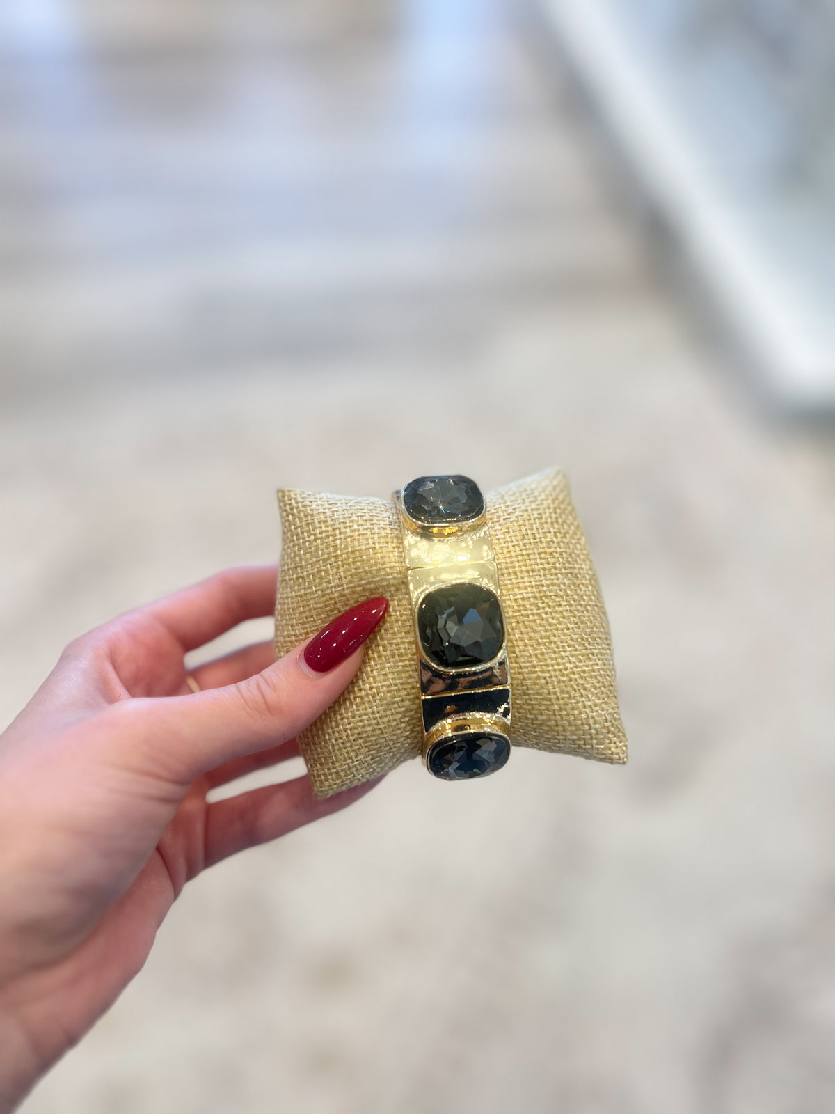 Black Onyx Chunky Bangle