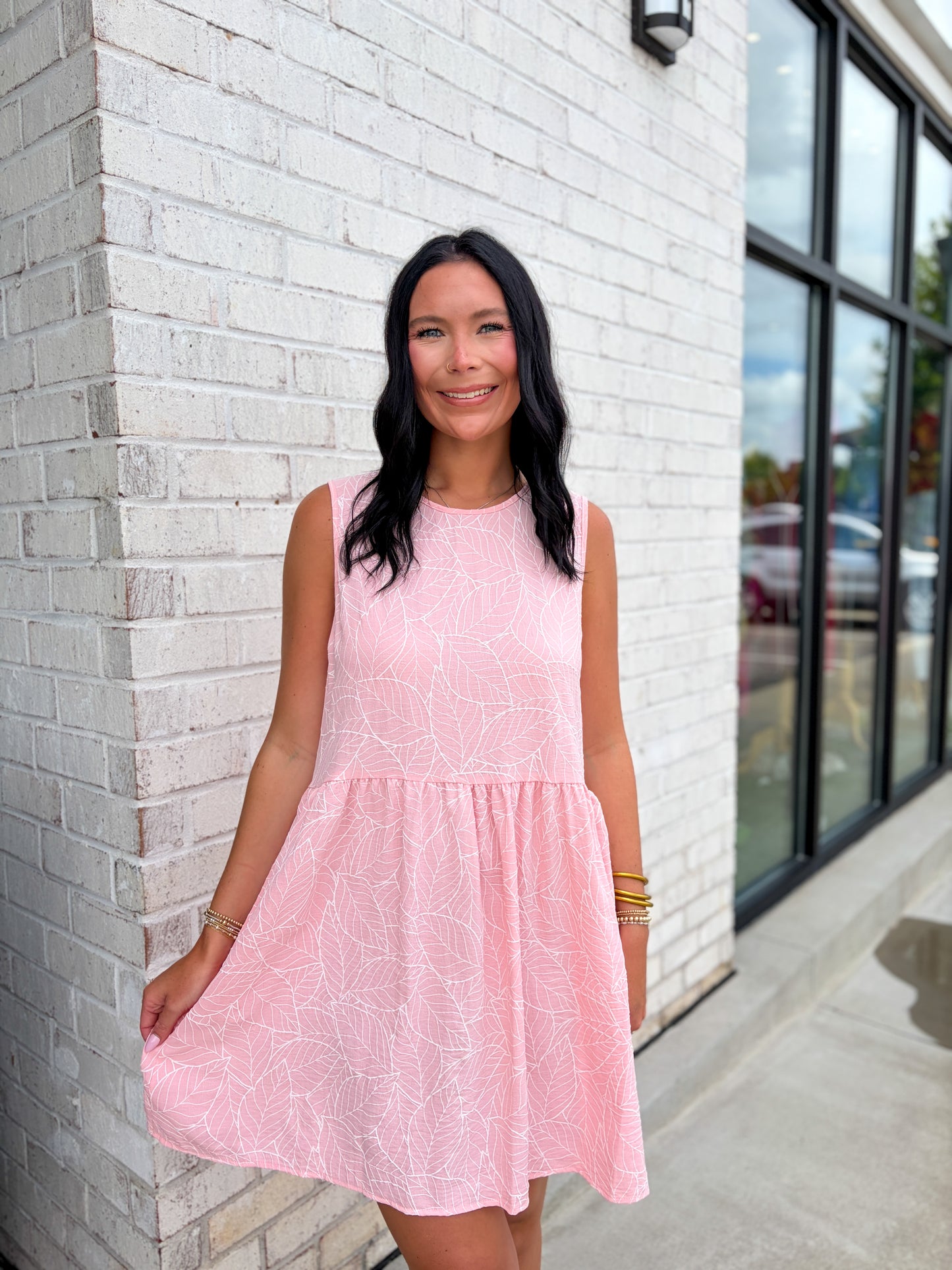 Leaf Patterned Dress