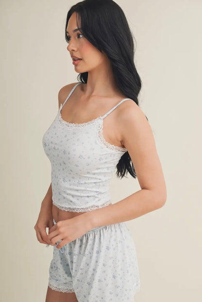 Brie Lace Trimmed Pajama Top