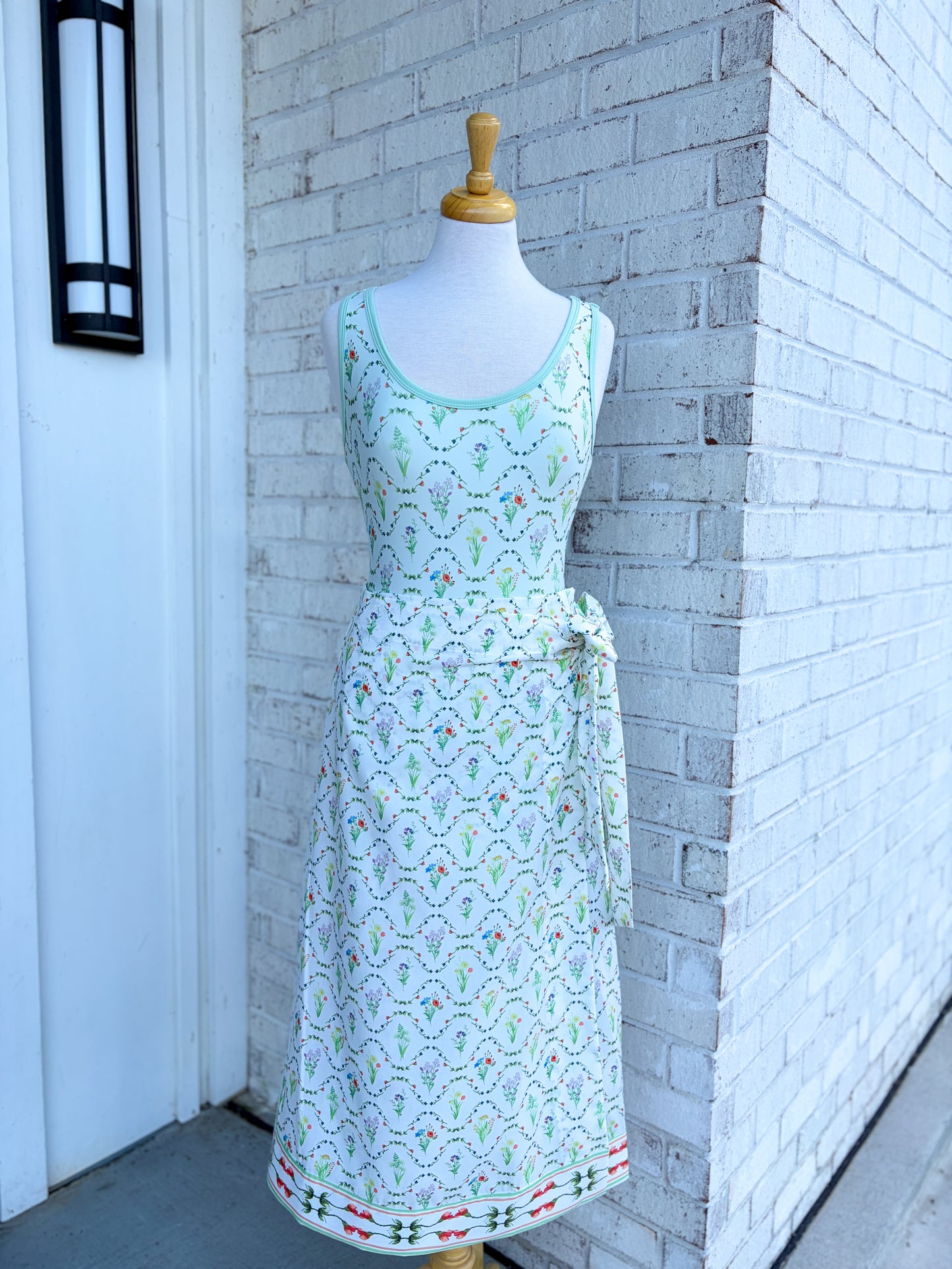 One Piece Floral Swim Suit & Skirt