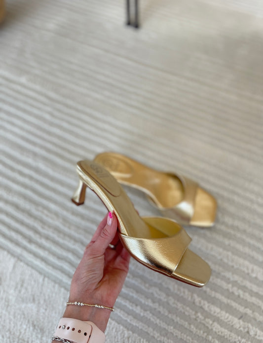 Lomita Gold Kitten Heel