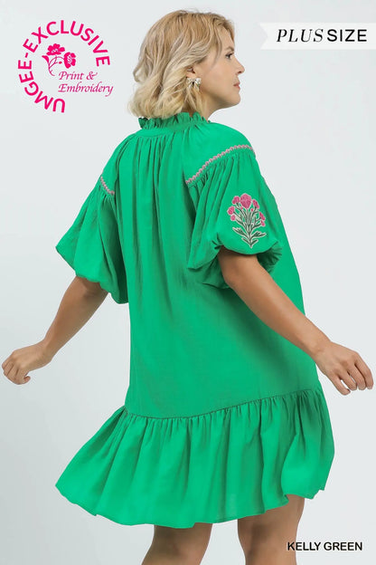 Evie Puff Sleeve Dress - PLUS
