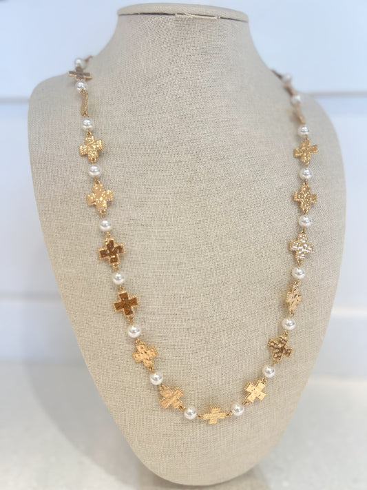 Long Cross Emblem Necklace