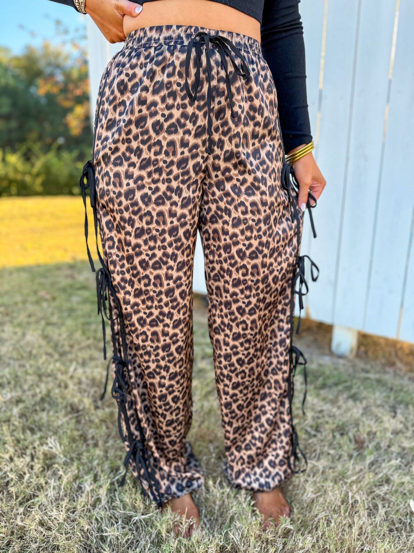 Leopard Bow Tie Pants