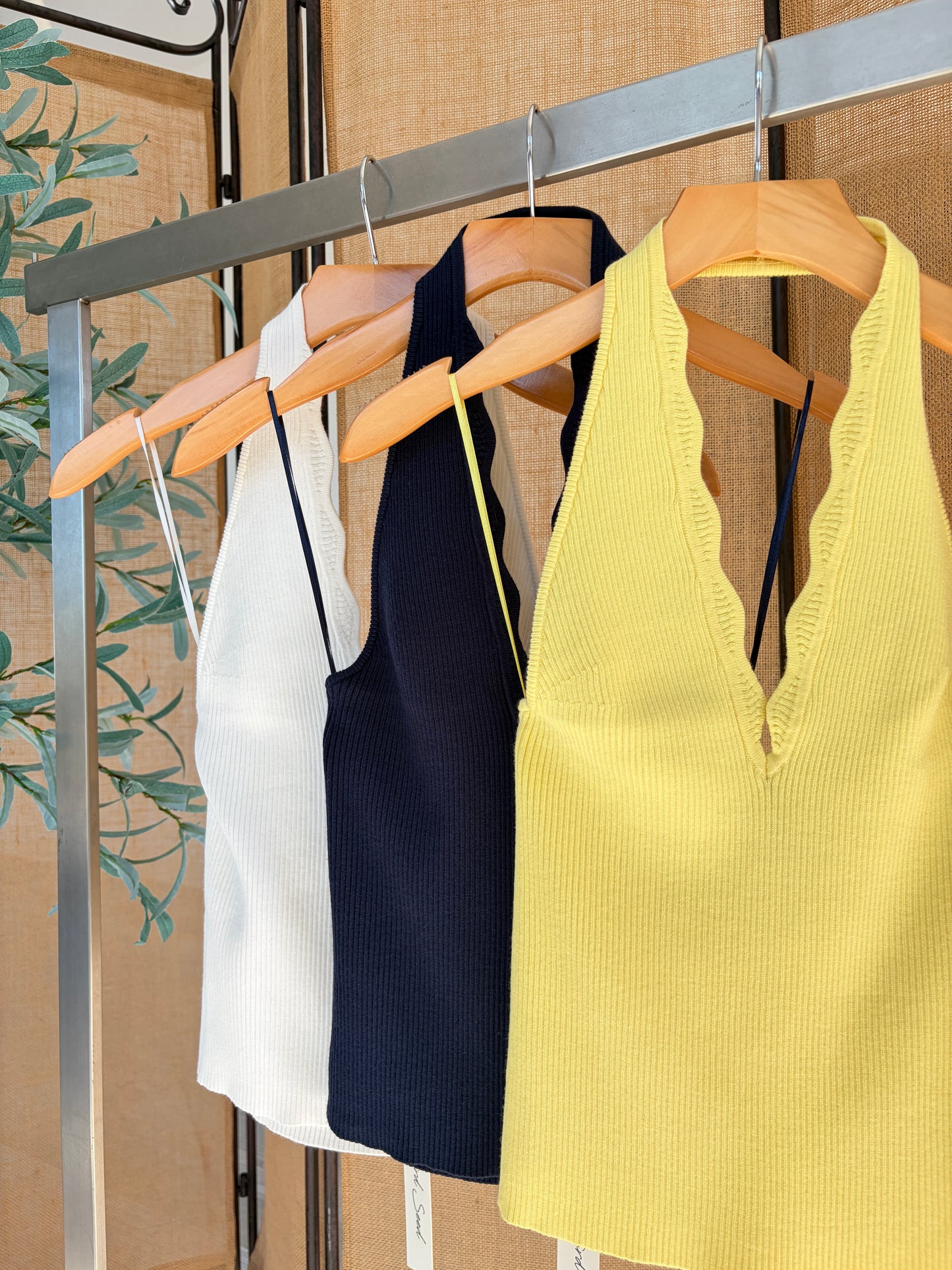 Ribbed Halter Neck Top