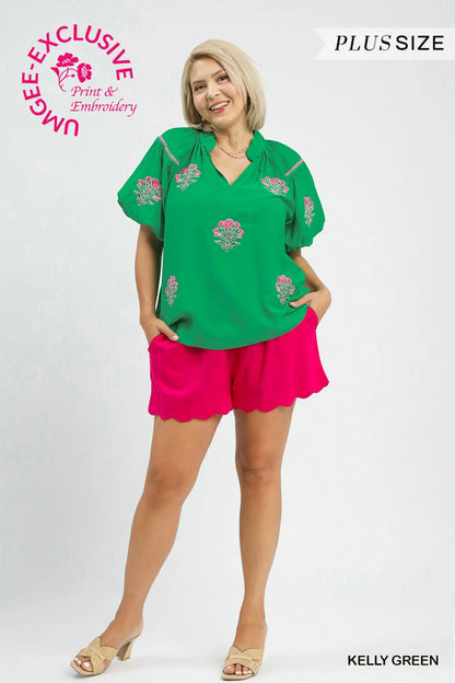 Evie Puff Sleeve Blouse - PLUS