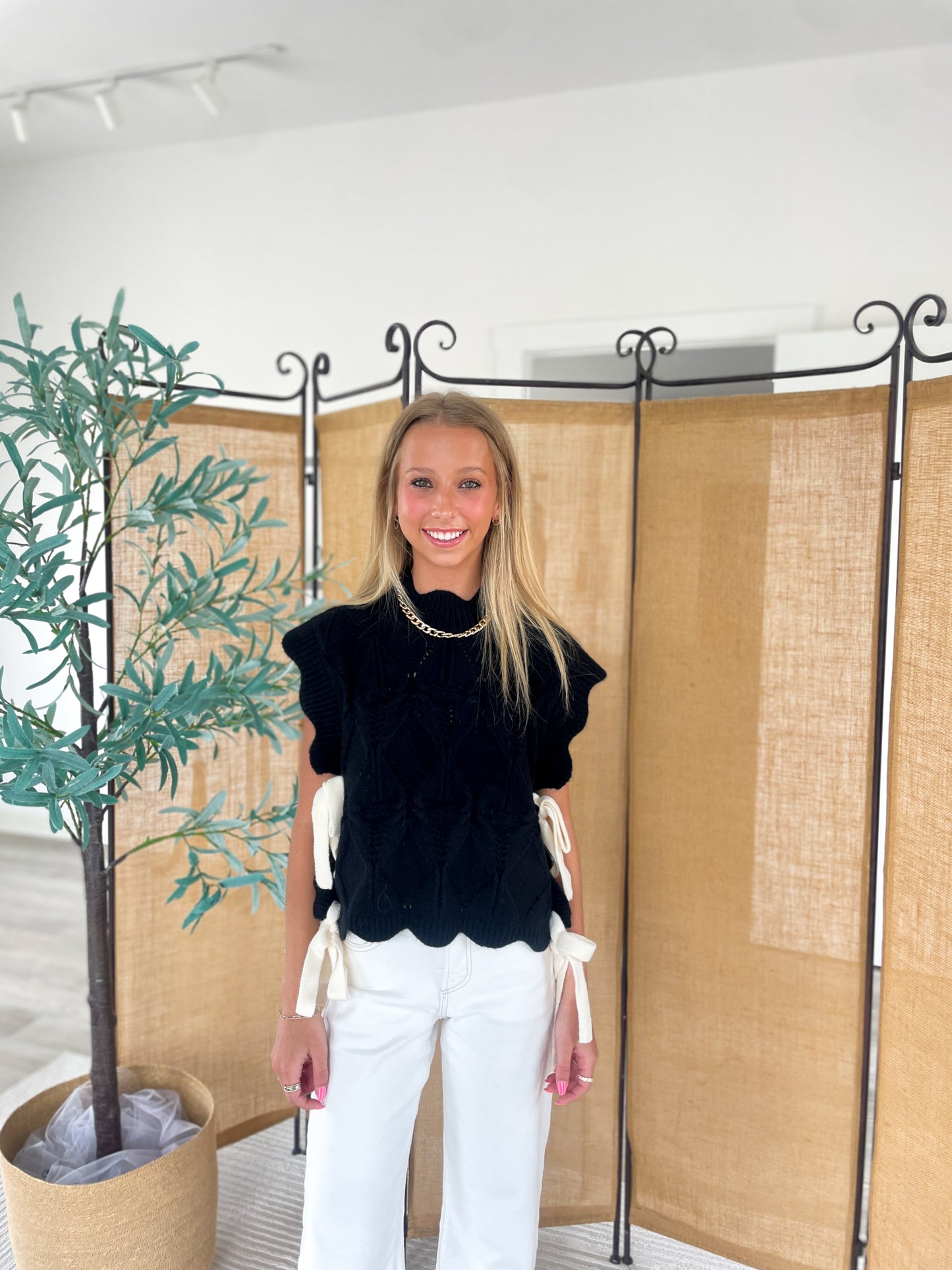 Cameron Side Bow Sweater Top