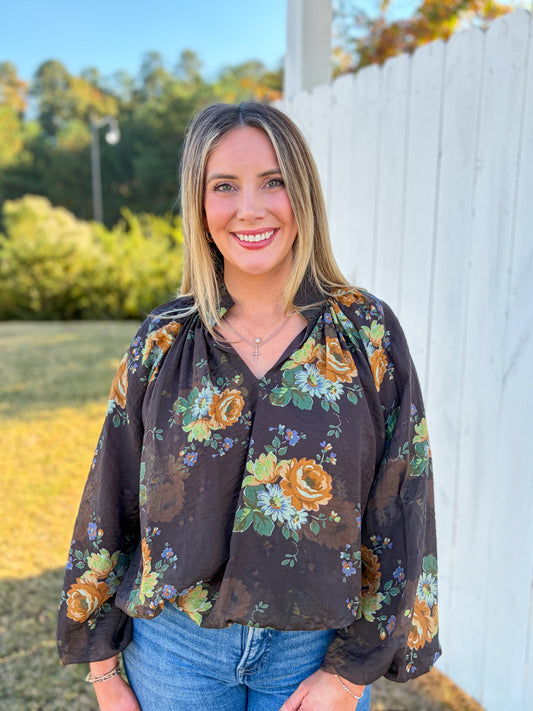 Floral Bubble Blouse
