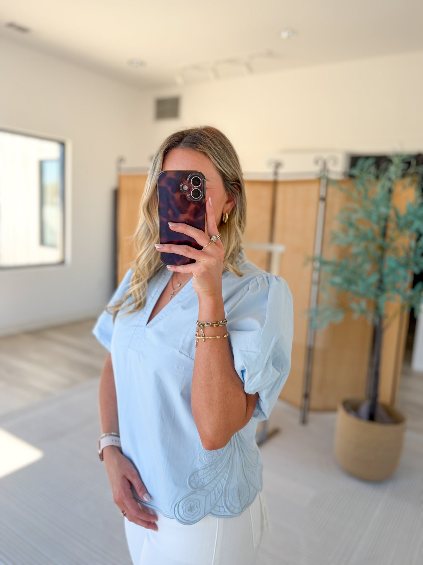 Embroidered Side Top