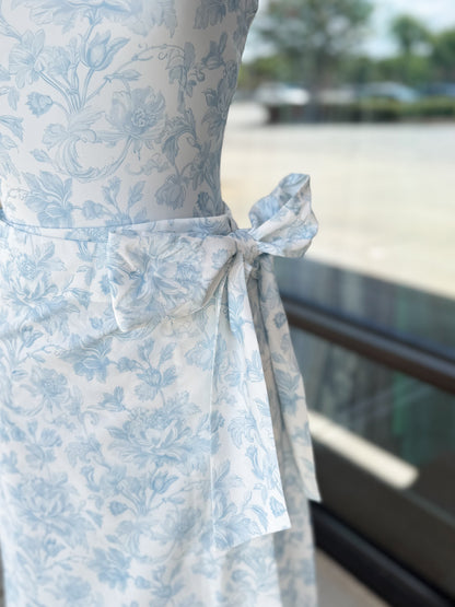 One Piece Vintage Print Swimsuit & Skirt