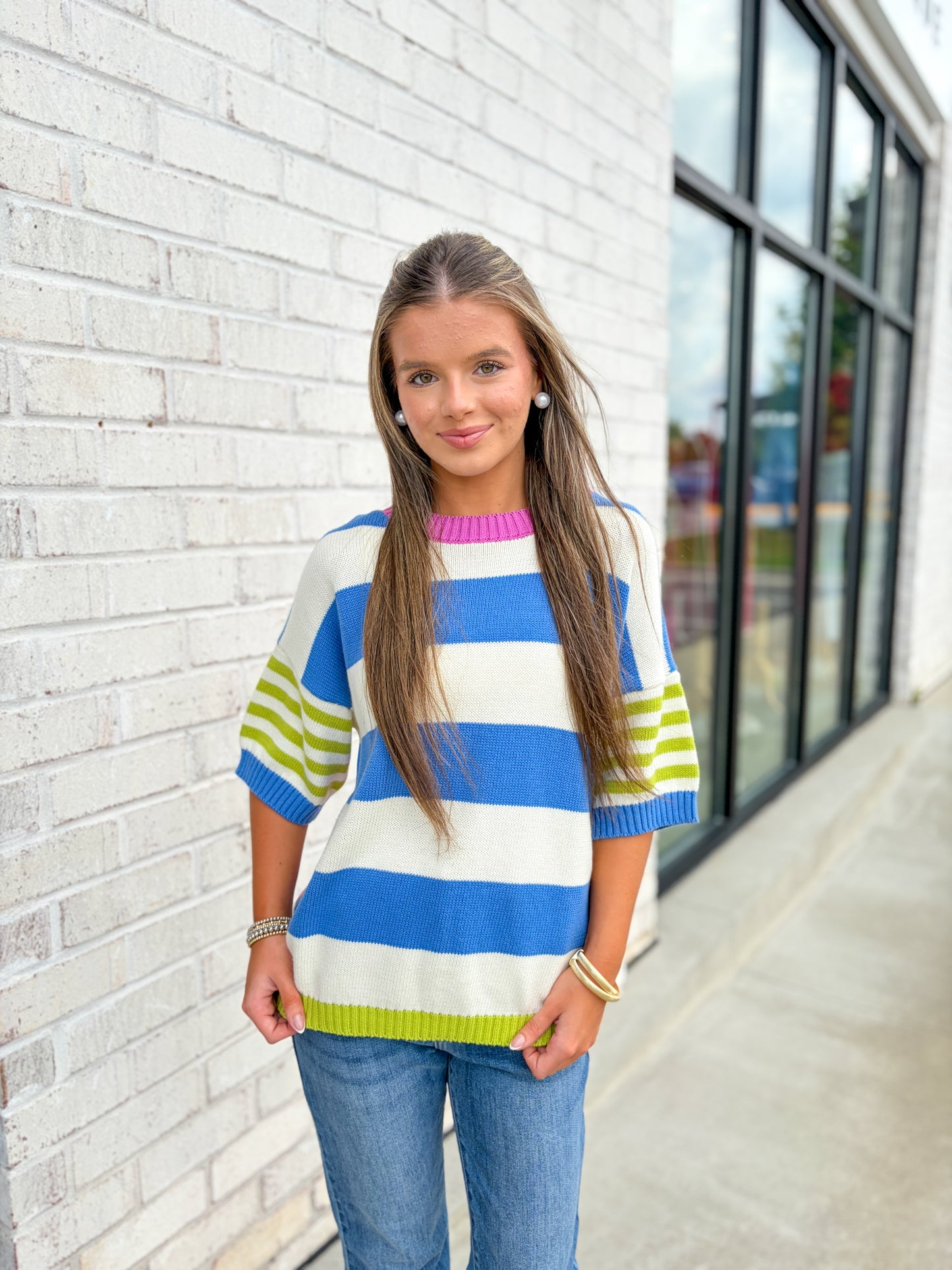 Colorful Striped Knit Top