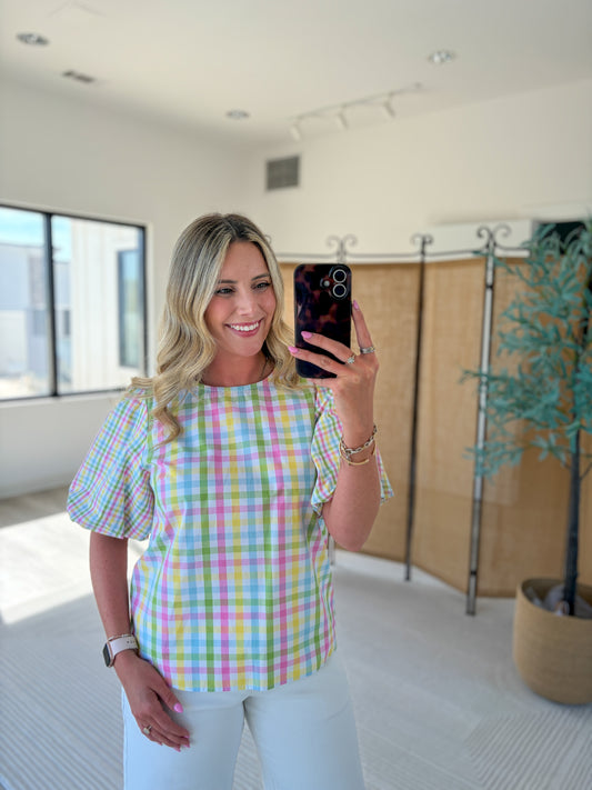 Colorful Plaid Top