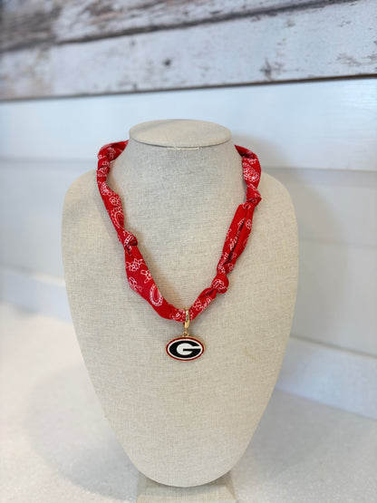 Georgia Bulldogs Scarf Necklace