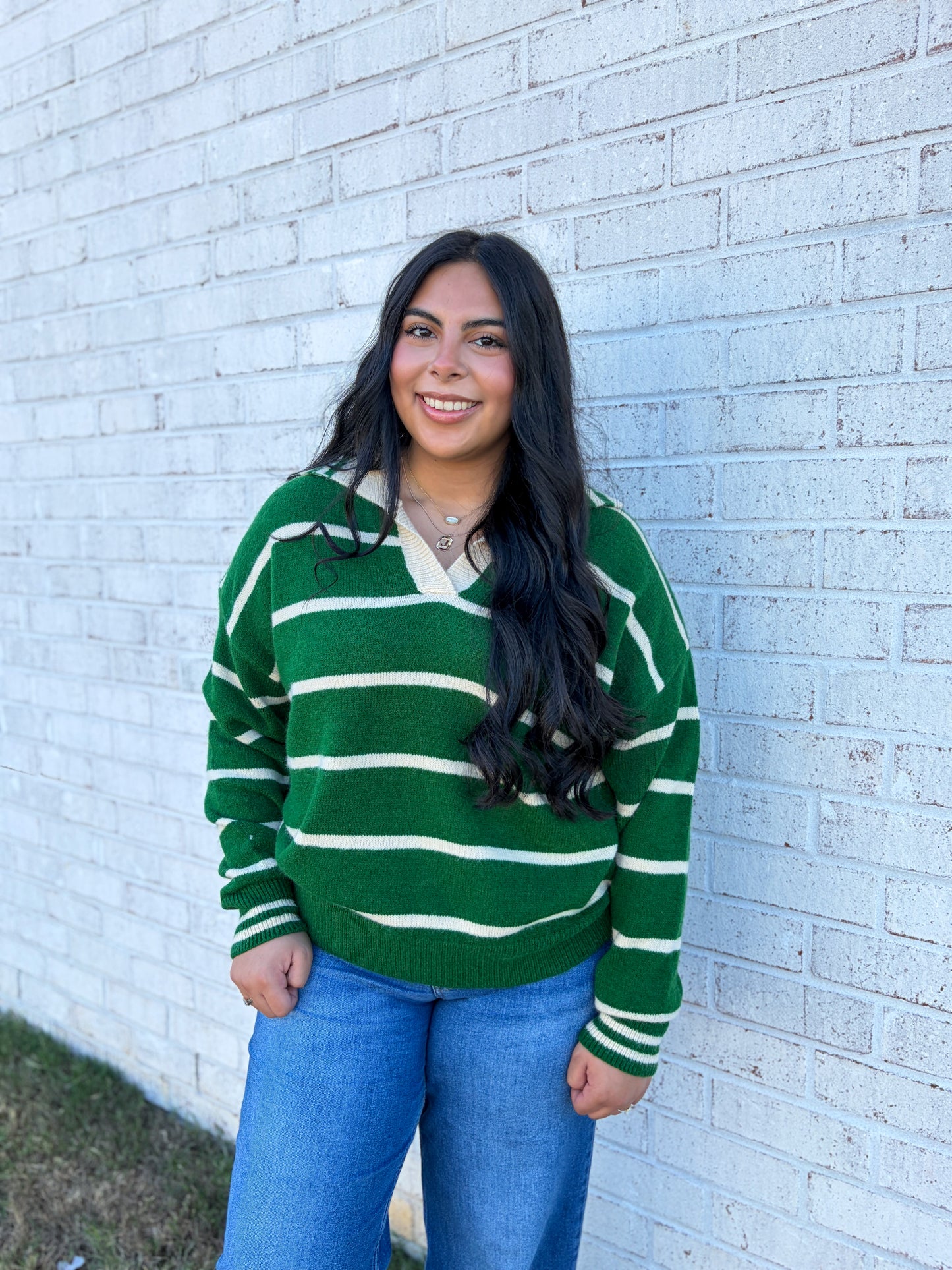 Braxton Collared Striped Sweater