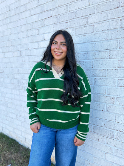 Braxton Collared Striped Sweater