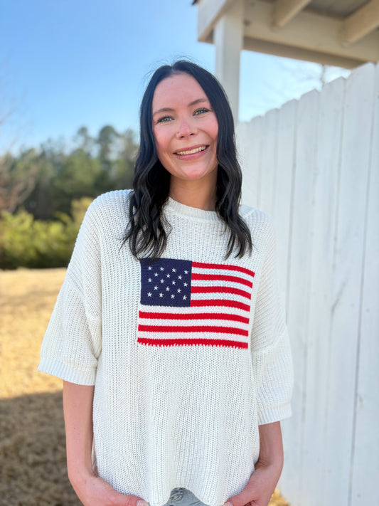 Knit American Flag Top
