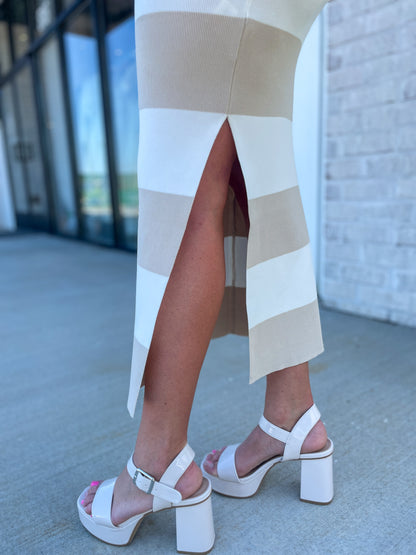 Ember Knitted Striped Midi