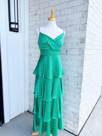 Polka Dot Tiered Maxi Dress