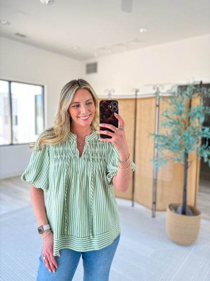 Striped Babydoll Top