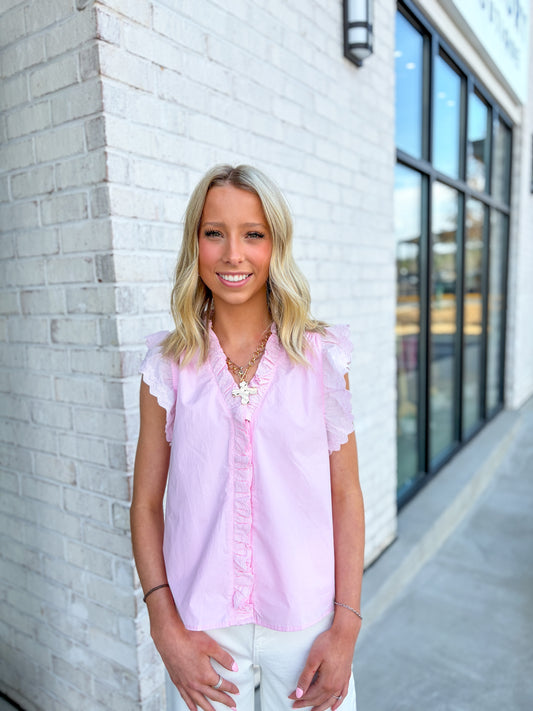 Pearla Ruffle Button Up Top