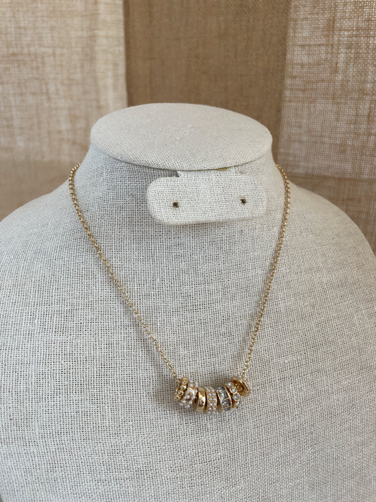 Gold & Pearl Hoop Necklace