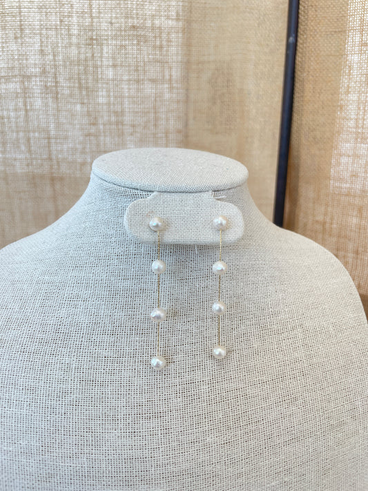 Pearl Drop Down Earrings