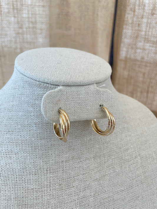 Twisted Gold Hoop Earrings
