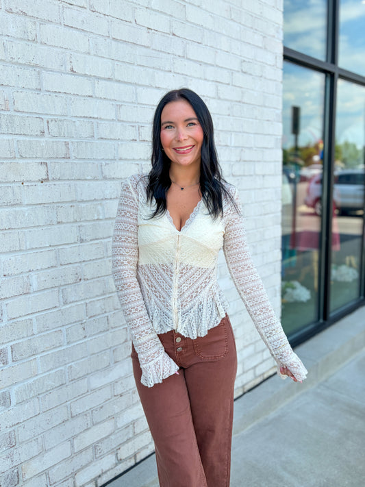 Ace V-Neck Lace Top