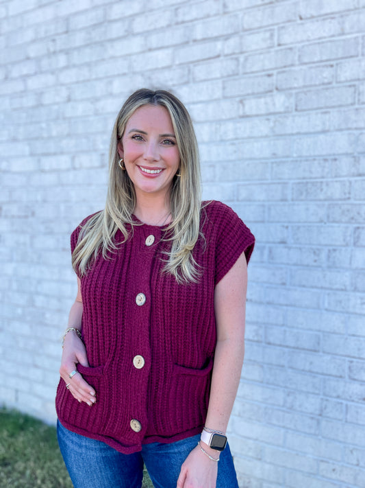 Knit Button Up Top