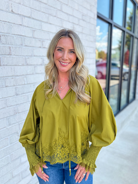 Zoe Lace Trim Blouse