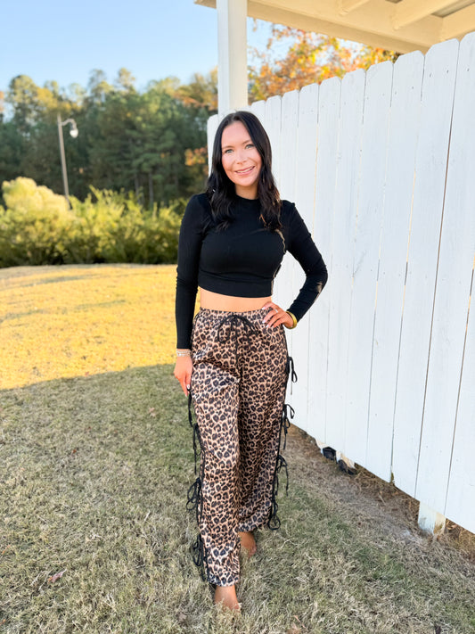 Leopard Bow Tie Pants