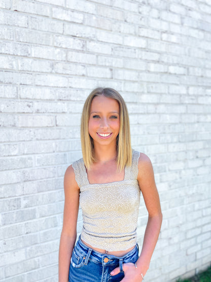 Floral Textured Fitted Top