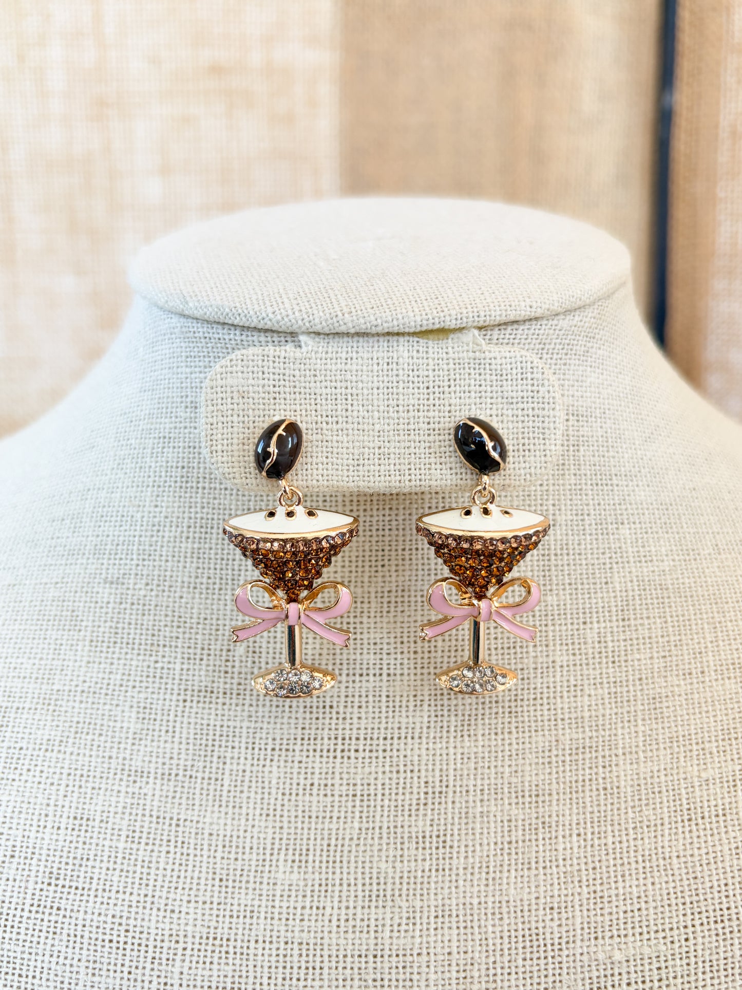 Espresso Martini Bow Earrings