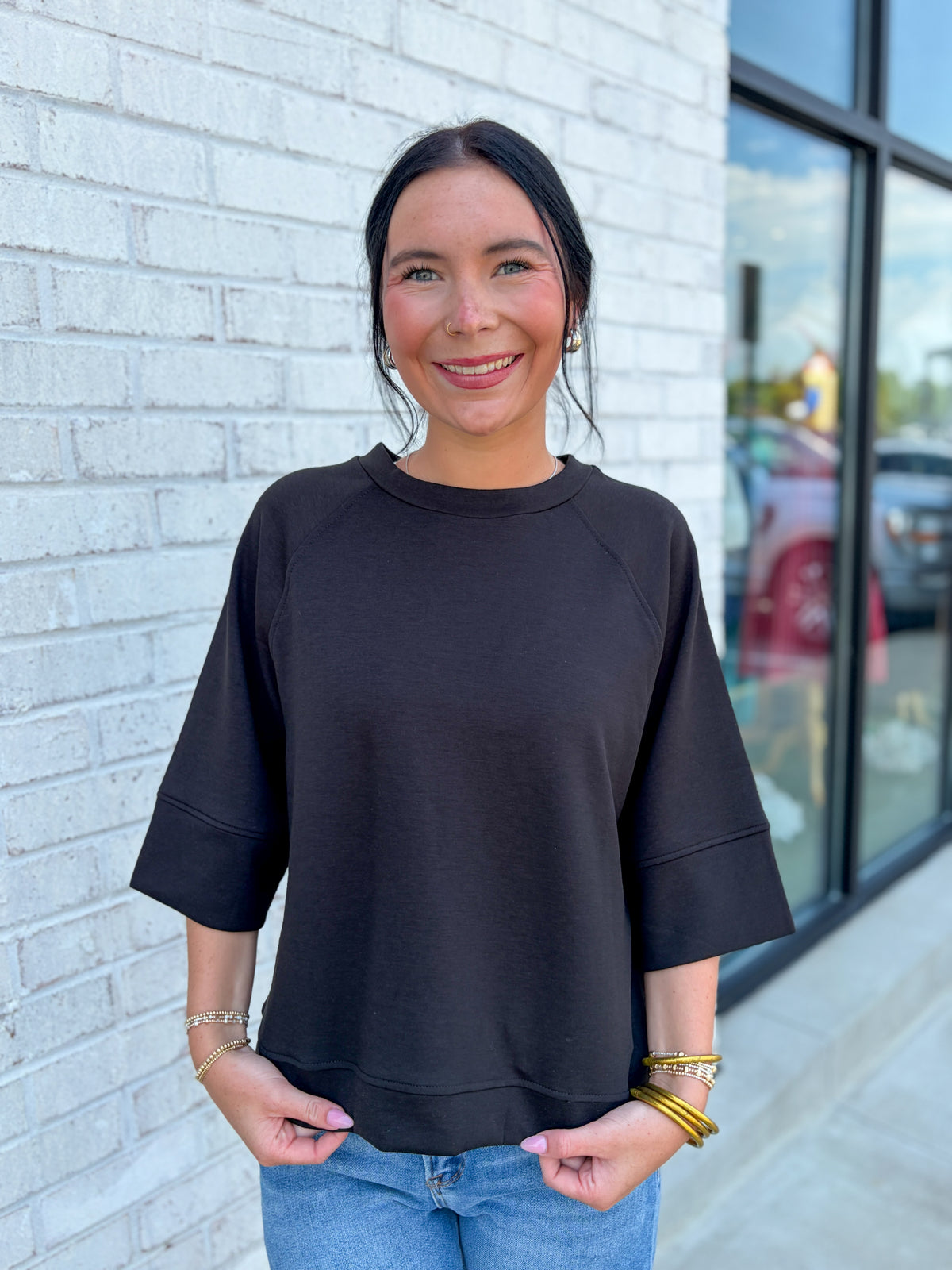Quarter Sleeve Soft Stream Top