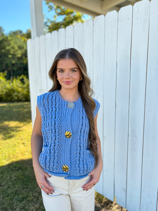 Knit Sleeveless Cardigan