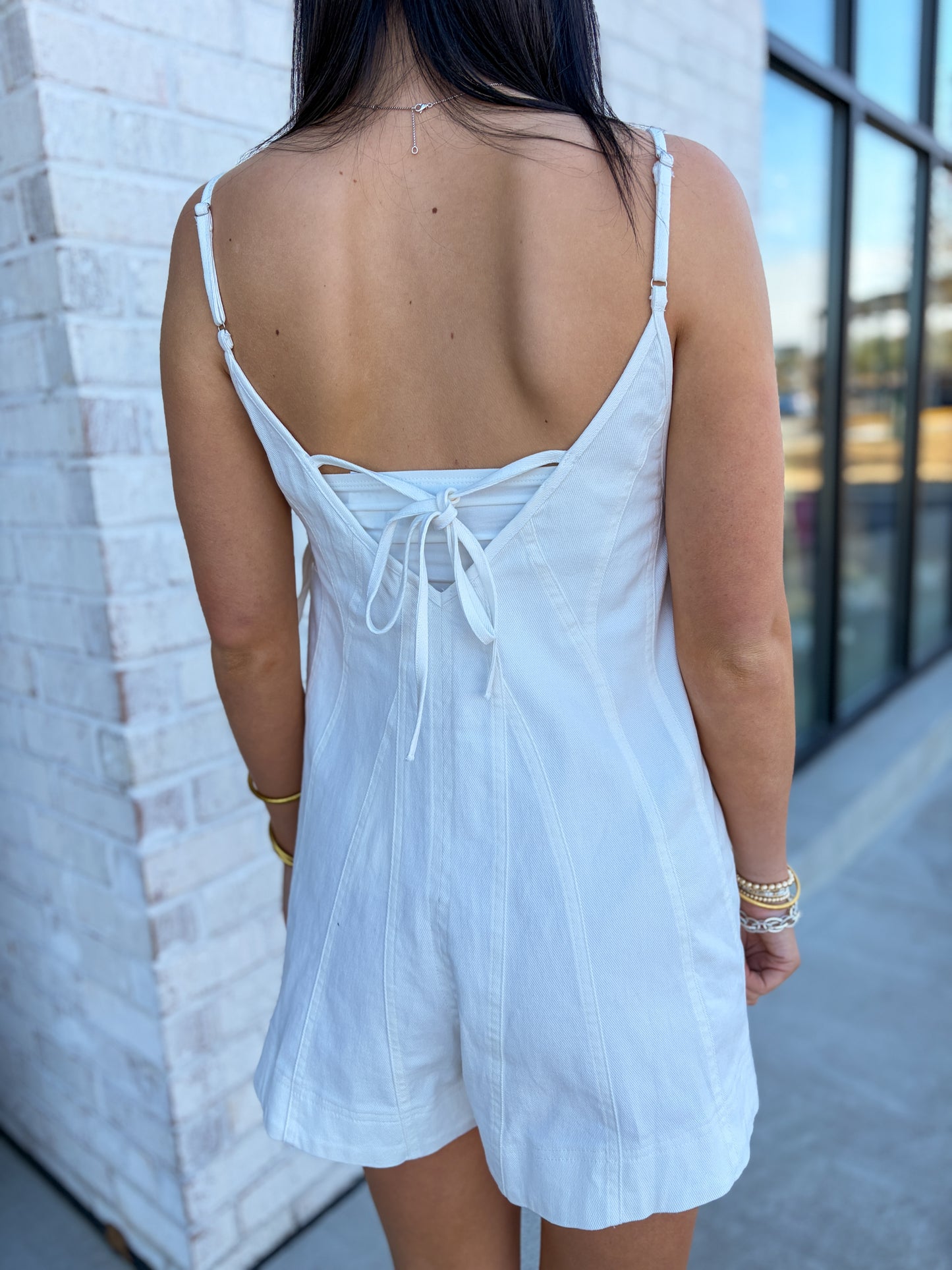 Georgie White Denim Romper