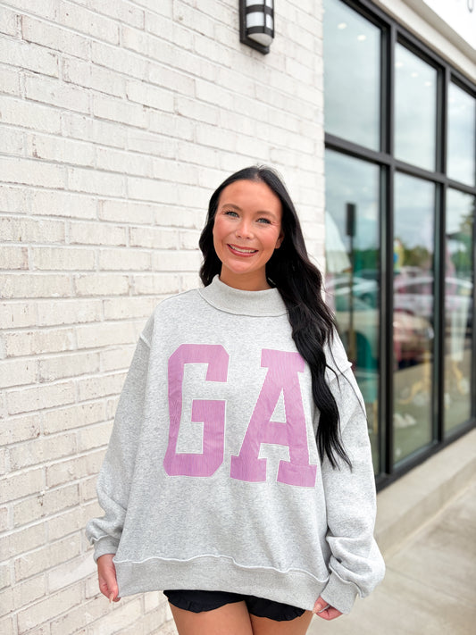 GA Pin Striped Mock Neck
