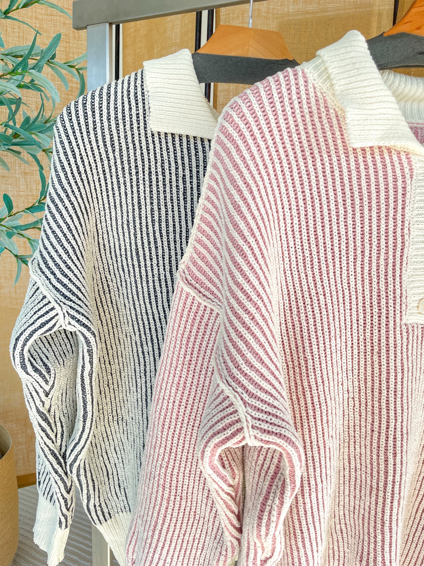 Striped Button Up Sweater