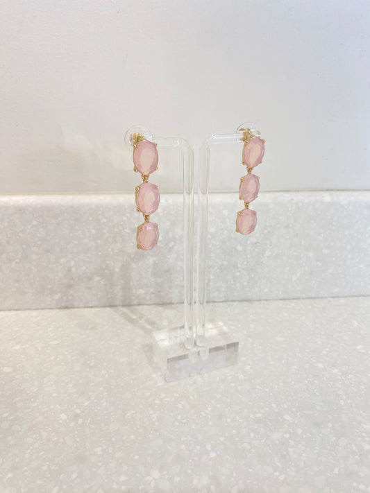 Pink Jewel Dangle Earrings