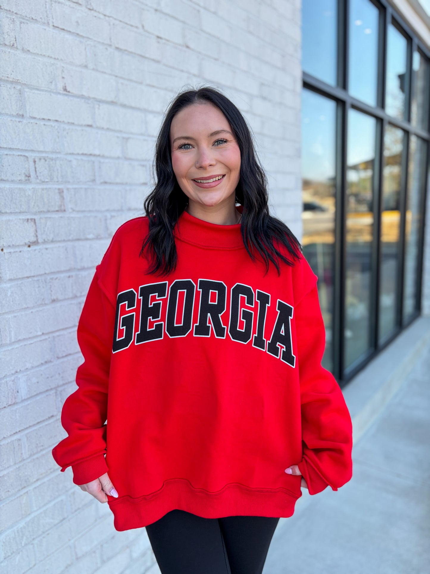 Georgia/GA Reversible Mock Neck Sweatshirt