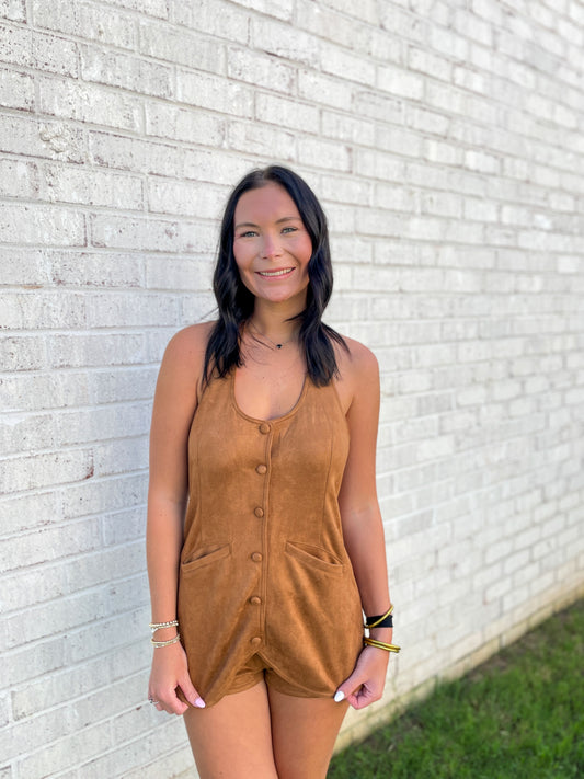 Kellie Suede Romper