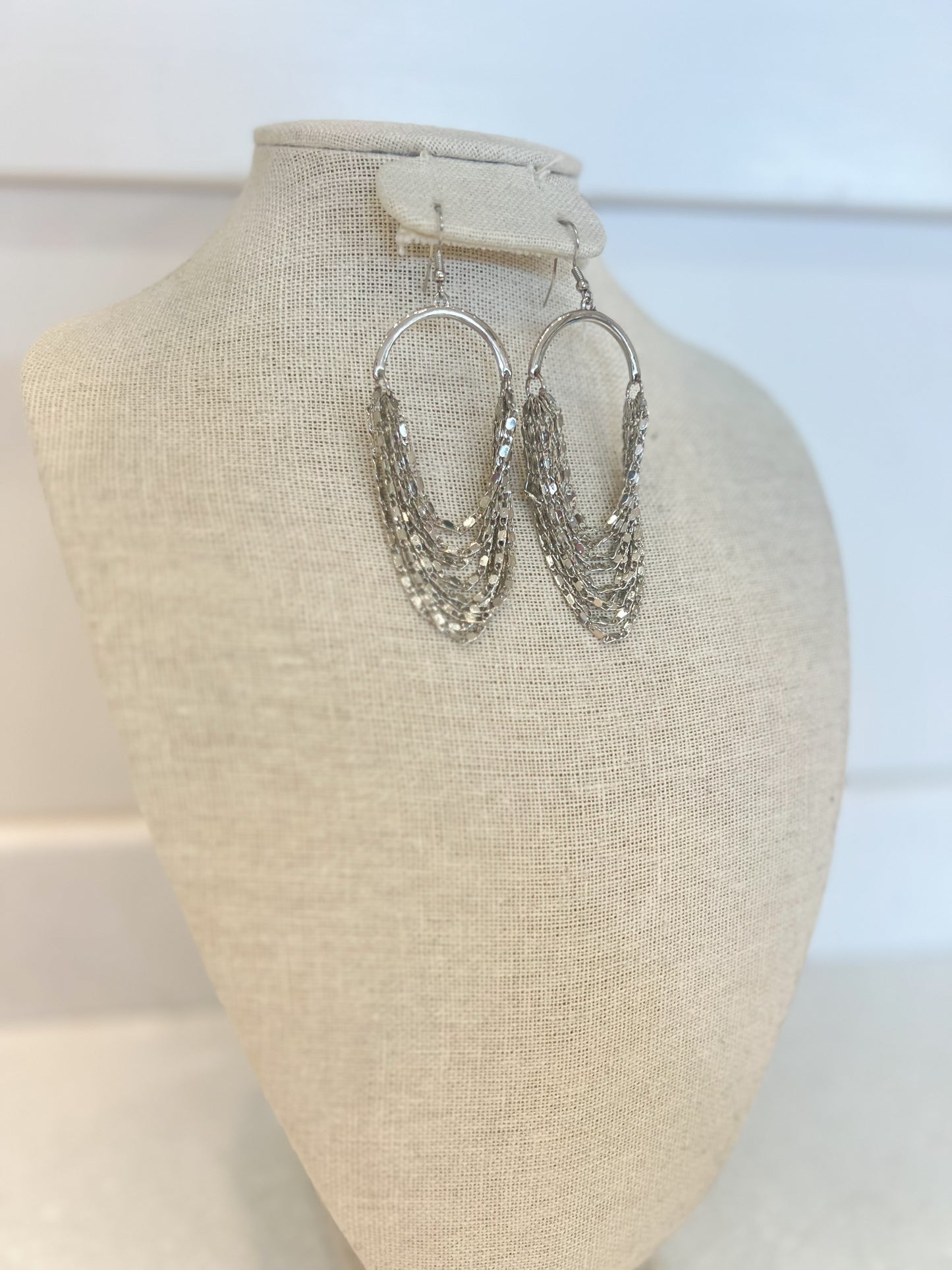 Silver Chain Dangle Earrings