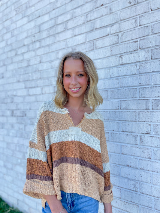 Greta Striped Knit Top