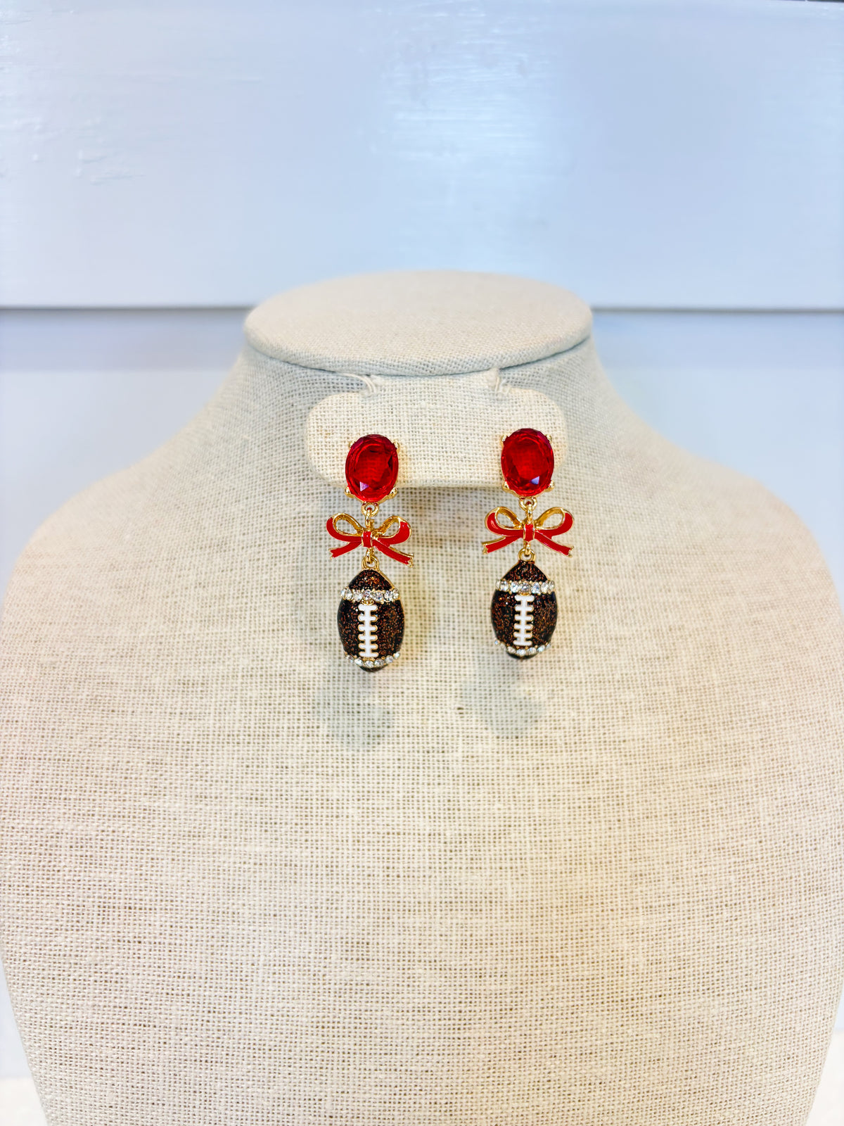 Football Bow Earrings